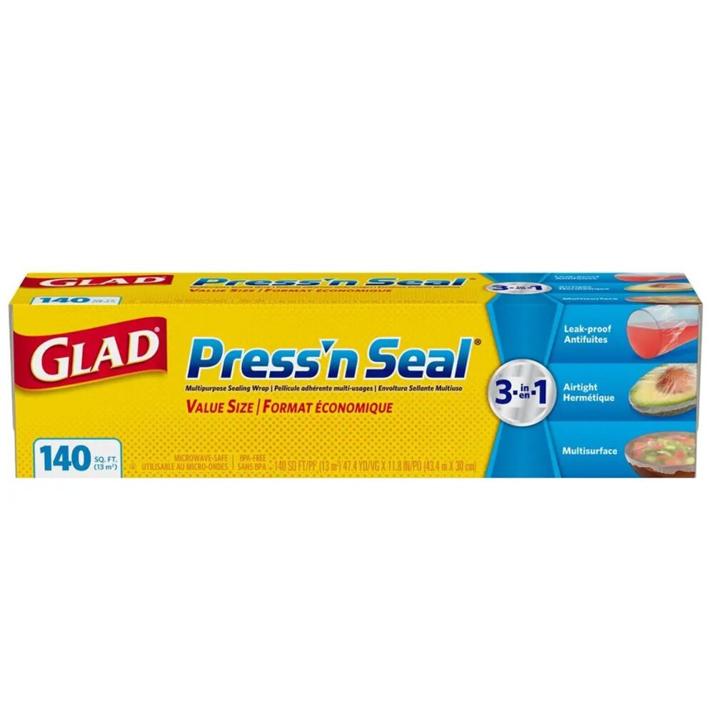 🥑 New 🥑 Glad Press'n Seal Food Plastic Wrap, 140 SQ. Foot